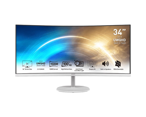EAN 4719072978228 - MSI Pro MP341CQ pantalla para PC 86,4 cm (34") 3440 x 1440 Pixeles UltraWide Quad HD Blanco imagen 1