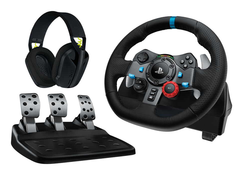 EAN 5099206129825 - Logitech G 991-000539 mando y volante Aluminio, Negro USB Volante + Pedales + Auriculares PC, PlayStation imagen 1