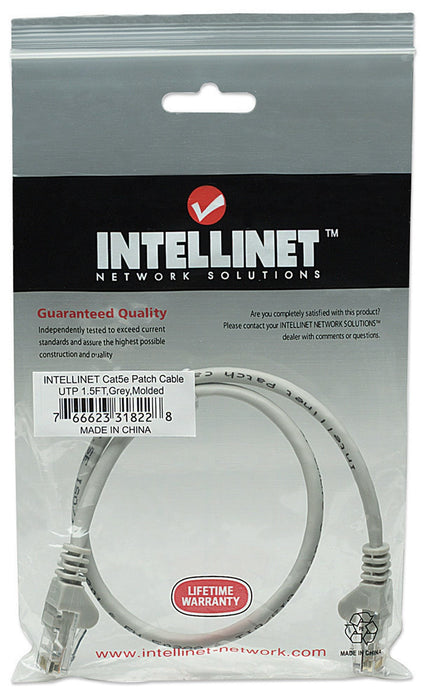 EAN 7666233182284 - Intellinet Cat5e, 0.45m cable de red Gris 0,5 m U/UTP (UTP) imagen 4