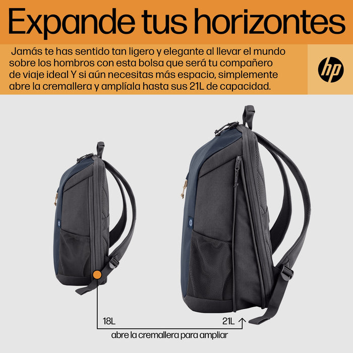 EAN 0196548661107 - HP Travel 18 Liter 15.6 Blue Night Laptop Backpack 39,6 cm (15.6") Negro, Azul imagen 7