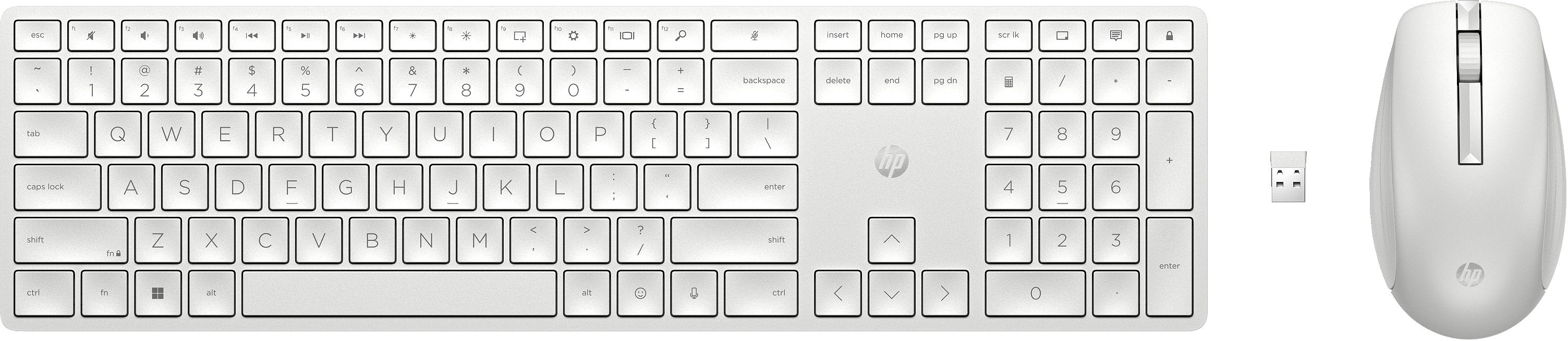 EAN 0196188142264 - HP 650 Wireless Keyboard and Mouse Combo White teclado Ratón incluido Hogar RF inalámbrico imagen 1