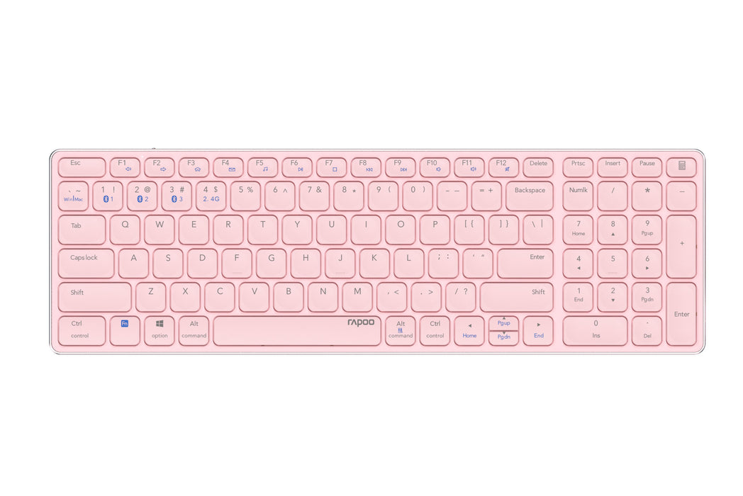 EAN 6940056121615 - Rapoo E9700M teclado Oficina RF Wireless + Bluetooth QWERTY Inglés internacional Rosa imagen 1
