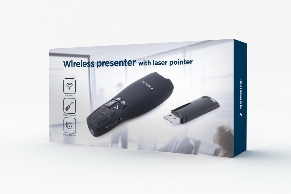 EAN 8716309102957 - Gembird *Wireless presenter with laser pointer indicador 660 nm 10 m Negro imagen 3