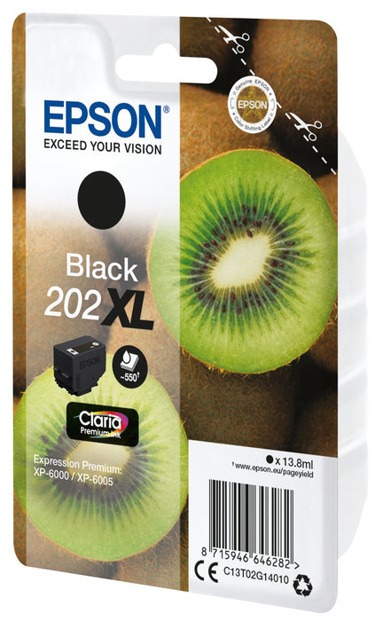 EAN 8715946646282 - Epson Kiwi 202XL cartucho de tinta 1 pieza(s) Original Alto rendimiento (XL) Negro imagen 2