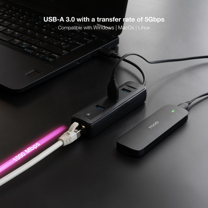 EAN 8433281015531 - Nanocable 10.16.4604 base para portátil y replicador de puertos Alámbrico USB 3.2 Gen 1 (3.1 Gen 1) Type- imagen 4