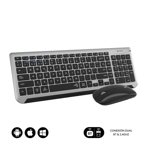 EAN 8436586742638 - SUBBLIM SUBKBC-DCEP20 teclado Ratón incluido Universal RF Wireless + Bluetooth QWERTY Español Negro, Gris imagen 2