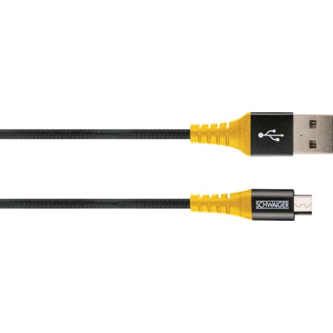 EAN 4004005031218 - Schwaiger WKUM10 511 cable USB USB 2.0 1,2 m USB A Micro-USB B Negro, Amarillo imagen 2