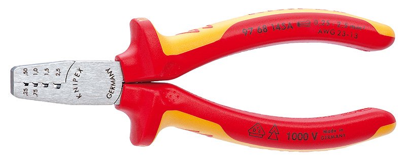 EAN 4003773071754 - Knipex 97 68 145 A crimpadora Herramienta combinada Plata imagen 1