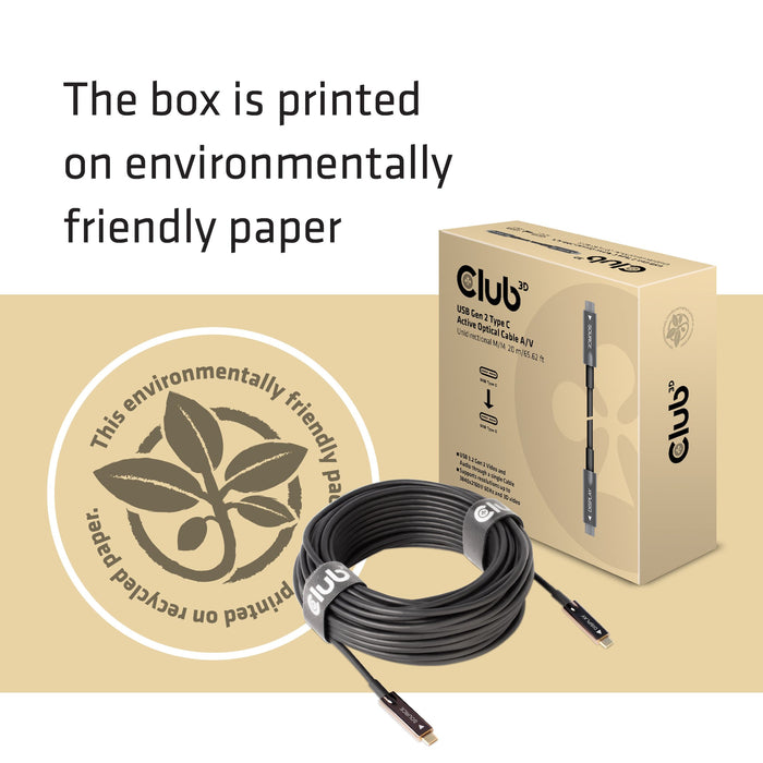 EAN 8719214471613 - CLUB3D USB3.2 G2 TYPE-C ACT. OPT. A/V M/M 20M cable USB USB 3.2 Gen 2 (3.1 Gen 2) USB C Negro imagen 6
