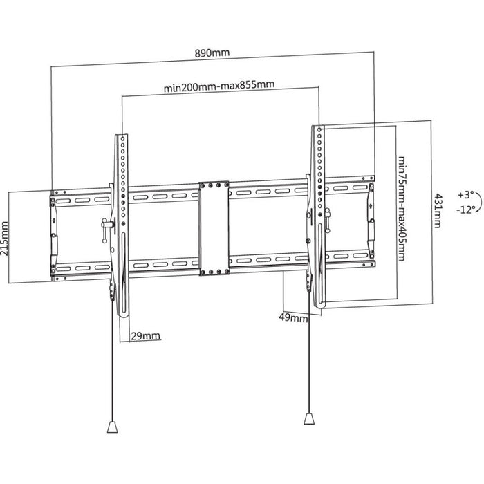 EAN 8051128105421 - Techly ICA-PLB 590 soporte para TV 2,29 m (90") Negro imagen 3