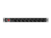 EAN 5901969429749 - Lanberg PDU-08F-0200-BK unidad de distribución de energía (PDU) 8 salidas AC 1U Negro imagen 4