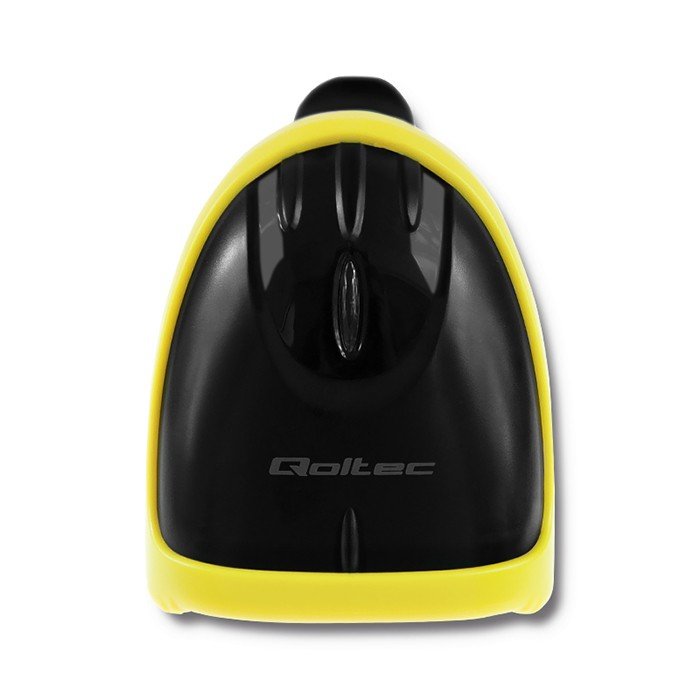 EAN 5901878508627 - Qoltec 50862 lector de código de barras Lector de códigos de barras portátil 1D Laser Negro, Amarillo imagen 2