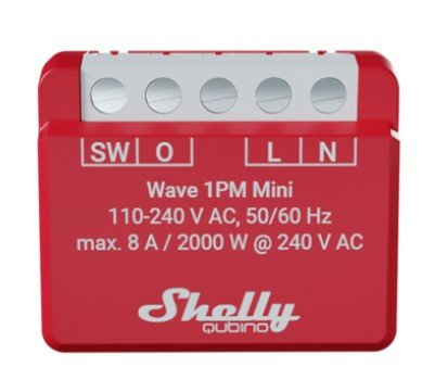 EAN 3800235269145 - Shelly Qubino Wave 1PM Mini Interruptor inteligente Rojo imagen 1