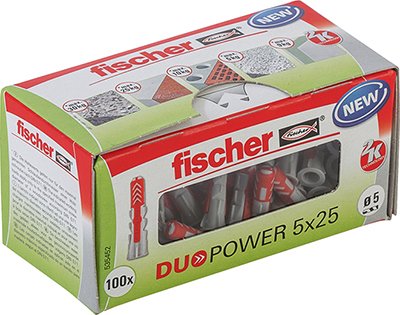 EAN 4048962239829 - Fischer DUOPOWER 5 x 25 LD clavija 100 pieza(s) Plástico Alrededor imagen 1