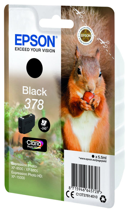 EAN 8715946645728 - Epson Squirrel C13T37814010 cartucho de tinta 1 pieza(s) Original Rendimiento estándar Negro imagen 3
