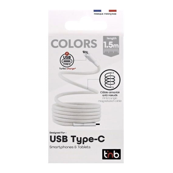 EAN 3303170118214 - T'nB TCPDMAGWH cable USB 1,5 m USB C Blanco imagen 4