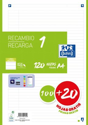 EAN 8412771041748 - Oxford 400158167 papel de cuaderno 210 x 297 mm (A4) 120 hojas imagen 1