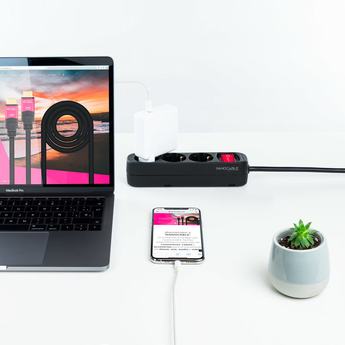 EAN 8433281014008 - Nanocable 10.38.0003-BK base múltiple 1,4 m 3 salidas AC Interior imagen 4