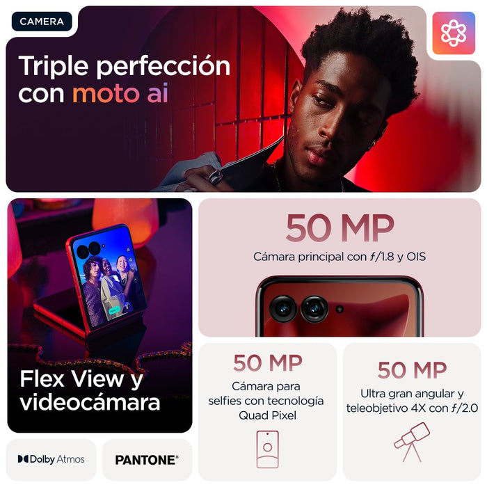 EAN 840023293245 - Motorola razr 60 ultra 17,7 cm (6.96") SIM doble Android 15 5G USB Tipo C 16 GB 512 GB 4700 mAh Burdeos imagen 33