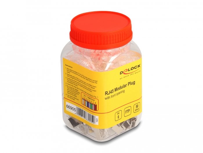 EAN 4043619669059 - DeLOCK 66905 conector RJ-45 Metálico, Transparente imagen 1