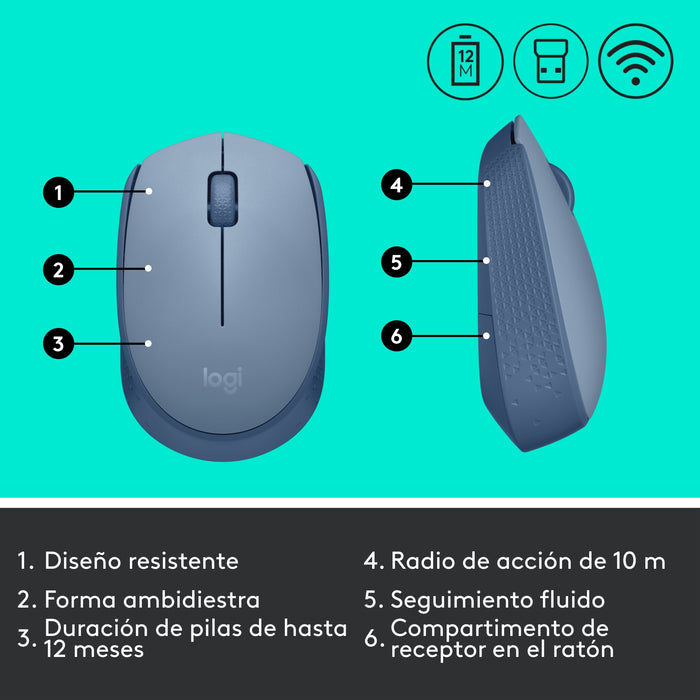 EAN 5099206108776 - Logitech 910-006866 ratón Oficina Ambidextro RF inalámbrico Óptico imagen 10