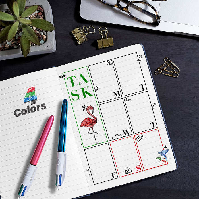 EAN 3086123307513 - BIC Shine Negro, Azul, Verde, Rojo Bolígrafo multifunción Medio 1 pieza(s) imagen 3