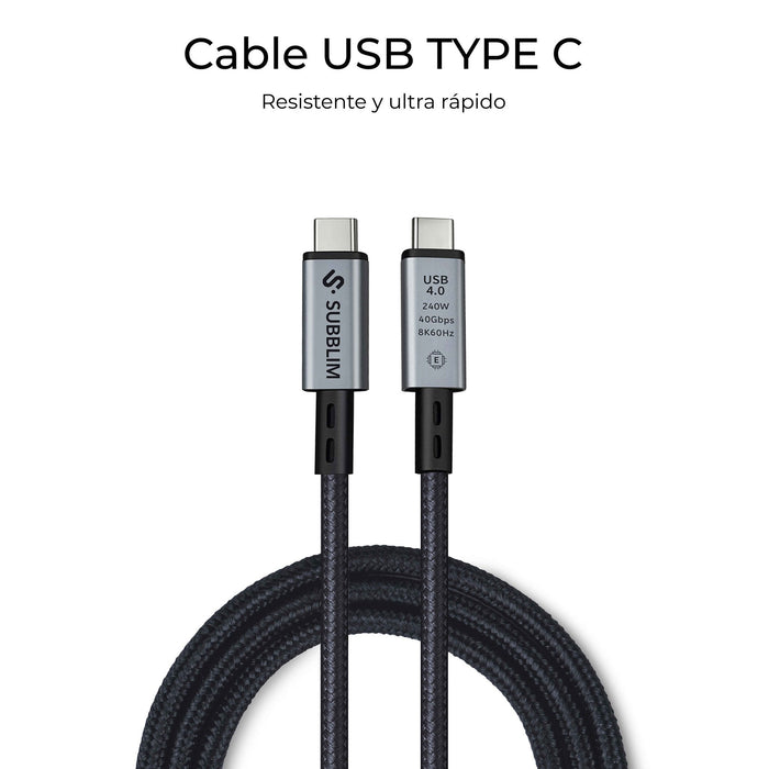 EAN 8436586743611 - SUBBLIM SUBCAB-C24010 cable USB USB4 Gen 3x2 USB C Negro imagen 4