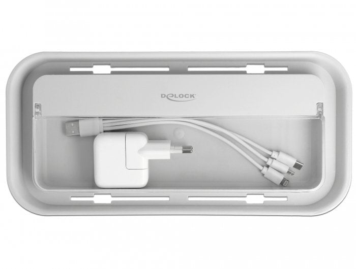 EAN 4043619182909 - DeLOCK 18290 organizador de cables Piso Caja de cables Gris, Blanco 1 pieza(s) imagen 6