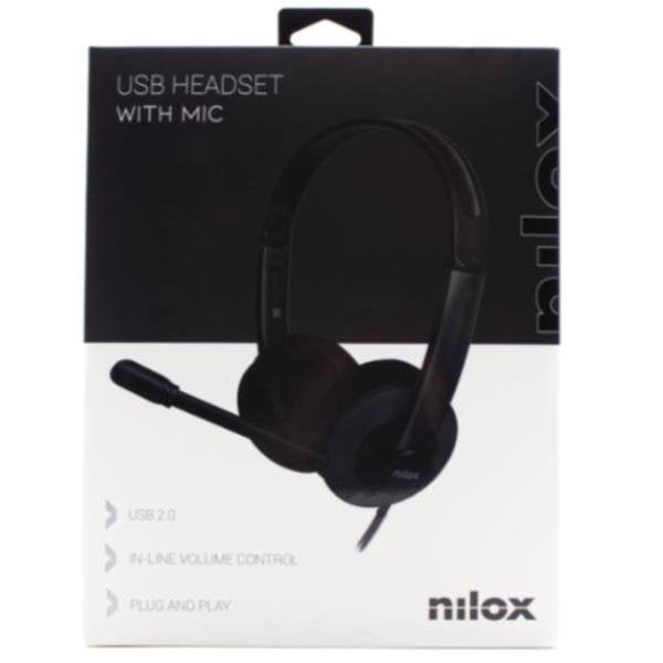 EAN 8435099528852 - Nilox NXAU0000003 auricular y casco Alámbrico Diadema Oficina/Centro de llamadas USB tipo A Negro imagen 4