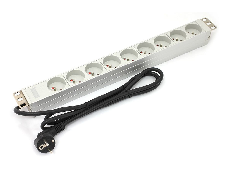 EAN 5907772590478 - Digitus A-19-STRIP-3-IMP unidad de distribución de energía (PDU) 9 salidas AC 1U Blanco imagen 2