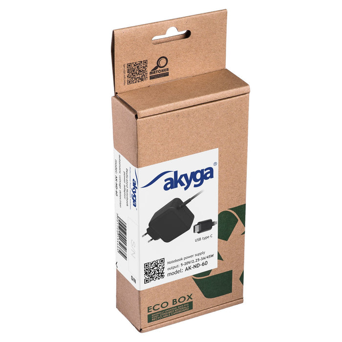 EAN 5901720134684 - Akyga AK-ND-60 adaptador e inversor de corriente Universal 45 W Negro imagen 4