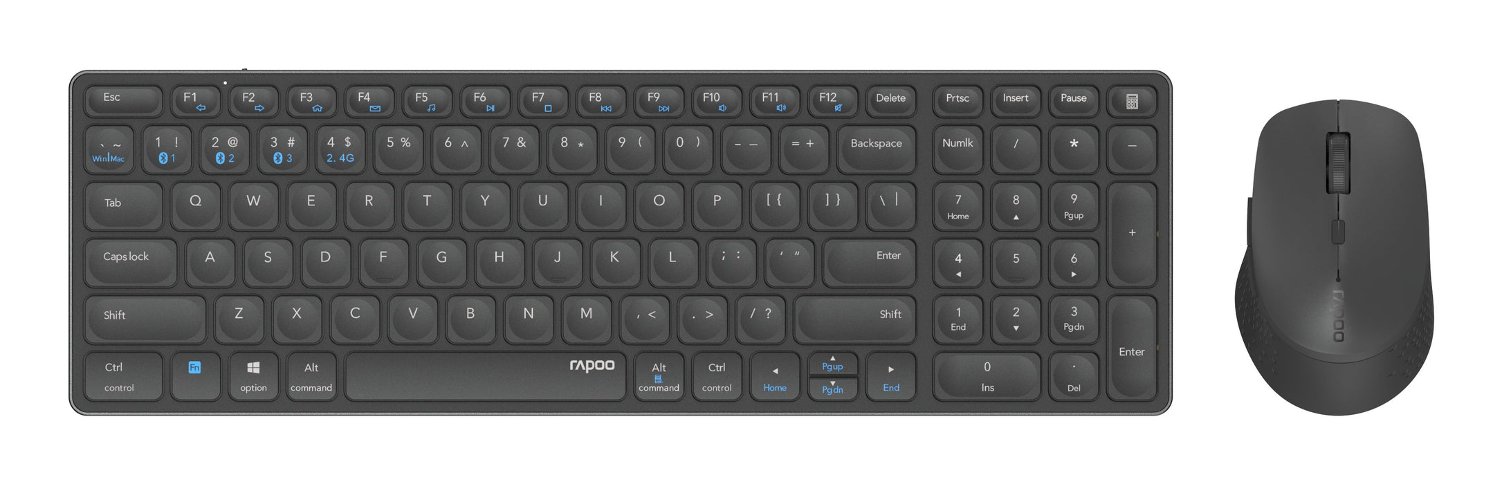 EAN 6940056115126 - Rapoo 9700M teclado Ratón incluido Universal Bluetooth QWERTY Negro imagen 3