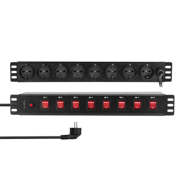 EAN 4052792070361 - LogiLink PDU8D01 limitador de tensión Negro 8 salidas AC 230 V 2 m imagen 1