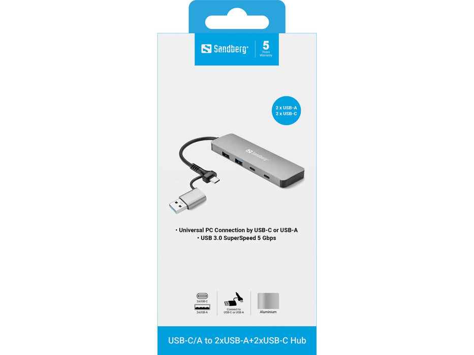 EAN 5705730136641 - Sandberg USB-C/A to 2xUSB-A+2xUSB-C Hub imagen 3