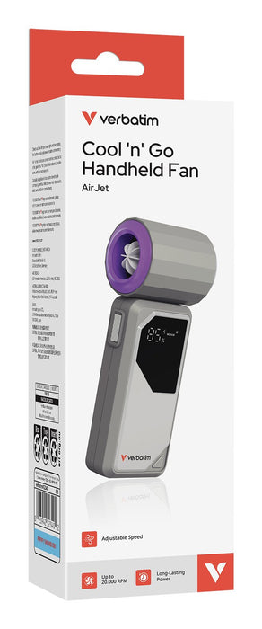 EAN 23942323402 - Verbatim Cool 'n' Go AirJet Gris, Púrpura Ventilador de mano imagen 6