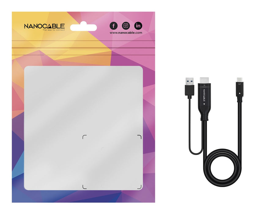 EAN 8433281014770 - Nanocable 10.15.4354 adaptador de cable de vídeo 1,8 m HDMI + USB Type-A USB Tipo C imagen 6
