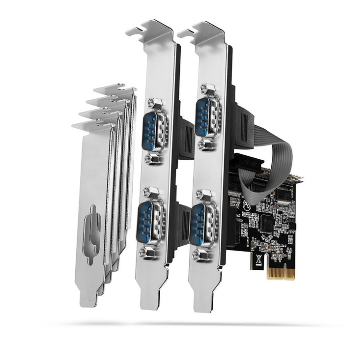 EAN 8595247905413 - Axagon PCEA-PSN PCIe-Adapter mit 4x Seriell-Ports - ASIX AX99100 Chipsatz tarjeta y adaptador de interfaz imagen 1