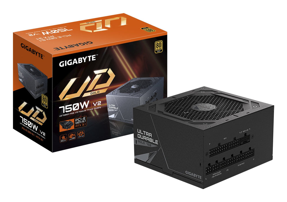EAN 4719331555870 - GIGABYTE UD750GM PG5 V2 unidad de fuente de alimentación 750 W 20+4 pin ATX Negro imagen 1