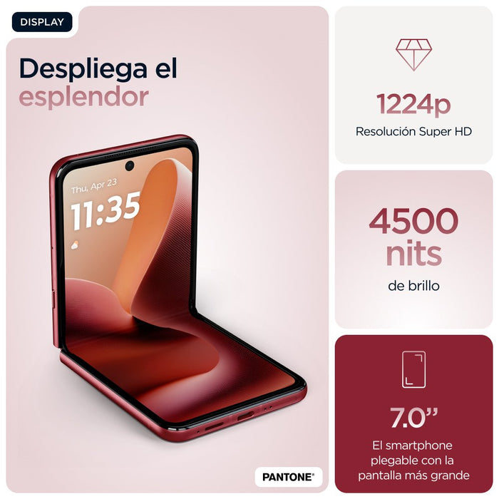 EAN 840023293214 - Motorola razr 60 ultra 17,7 cm (6.96") SIM doble Android 15 5G USB Tipo C 16 GB 512 GB 4700 mAh Burdeos imagen 35