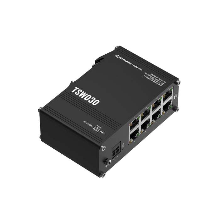 EAN 4779051841431 - Teltonika NETWORKS TSW030 8-Port Ethernet Switch No administrado Fast Ethernet (10/100) Negro imagen 5