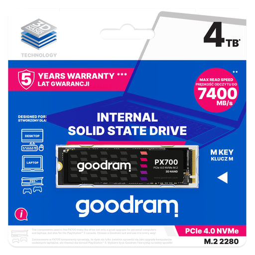 EAN 5908267965061 - Goodram PX700 SSD SSDPR-PX700-04T-80 unidad de estado sólido 4,1 TB M.2 PCI Express 4.0 NVMe 3D NAND imagen 2