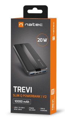 EAN 5901969449105 - NATEC TREVI SLIM Q V2 Polímero de litio 10000 mAh Negro imagen 7