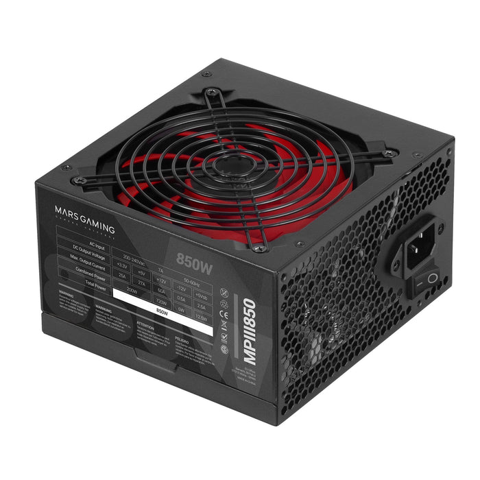 EAN 8435693102519 - Mars Gaming MPIII850 unidad de fuente de alimentación 20+4 pin ATX Negro, Rojo imagen 1