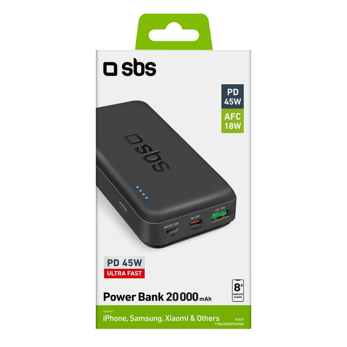 EAN 8018417292507 - SBS TTBB20000PD45WK batería externa 20000 mAh Negro imagen 3