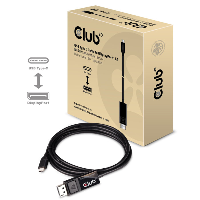 EAN 8719214471224 - CLUB3D cac-1557 USB C Displayport 1.4 Negro imagen 2