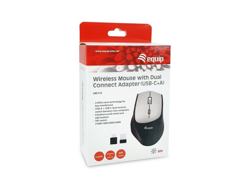 EAN 4015867236673 - Equip 245115 ratón Oficina mano derecha RF inalámbrico Óptico 2400 DPI imagen 8