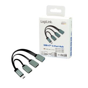 EAN 4052792048728 - LogiLink UA0315 hub de interfaz USB 3.2 Gen 1 (3.1 Gen 1) Type-C 5000 Mbit/s Negro, Gris imagen 8