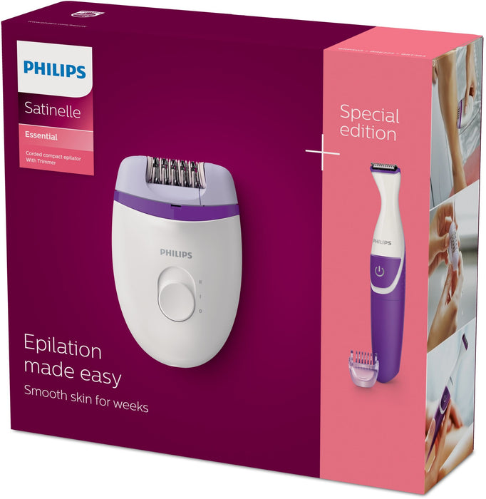 EAN 8710103905707 - Philips Satinelle Essential BRP505/00 depiladora Violeta, Blanco imagen 2