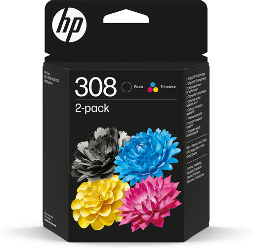 EAN 0196786390135 - HP 308 2-Pack Tri-color/Black Original Ink Cartridge Combo cartucho de tinta 2 pieza(s) Rendimiento están imagen 1