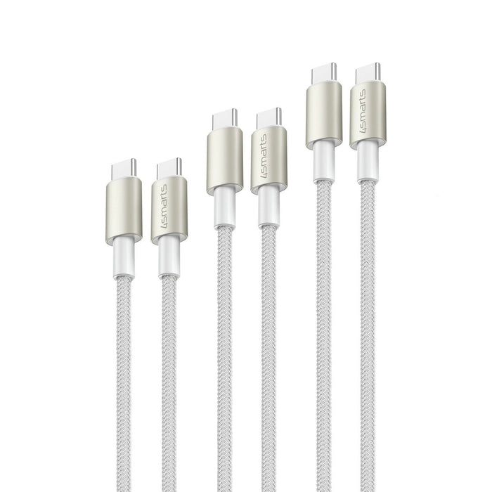 EAN 4252011906956 - 4smarts 540621 cable USB USB 2.0 USB C Plata, Blanco imagen 1